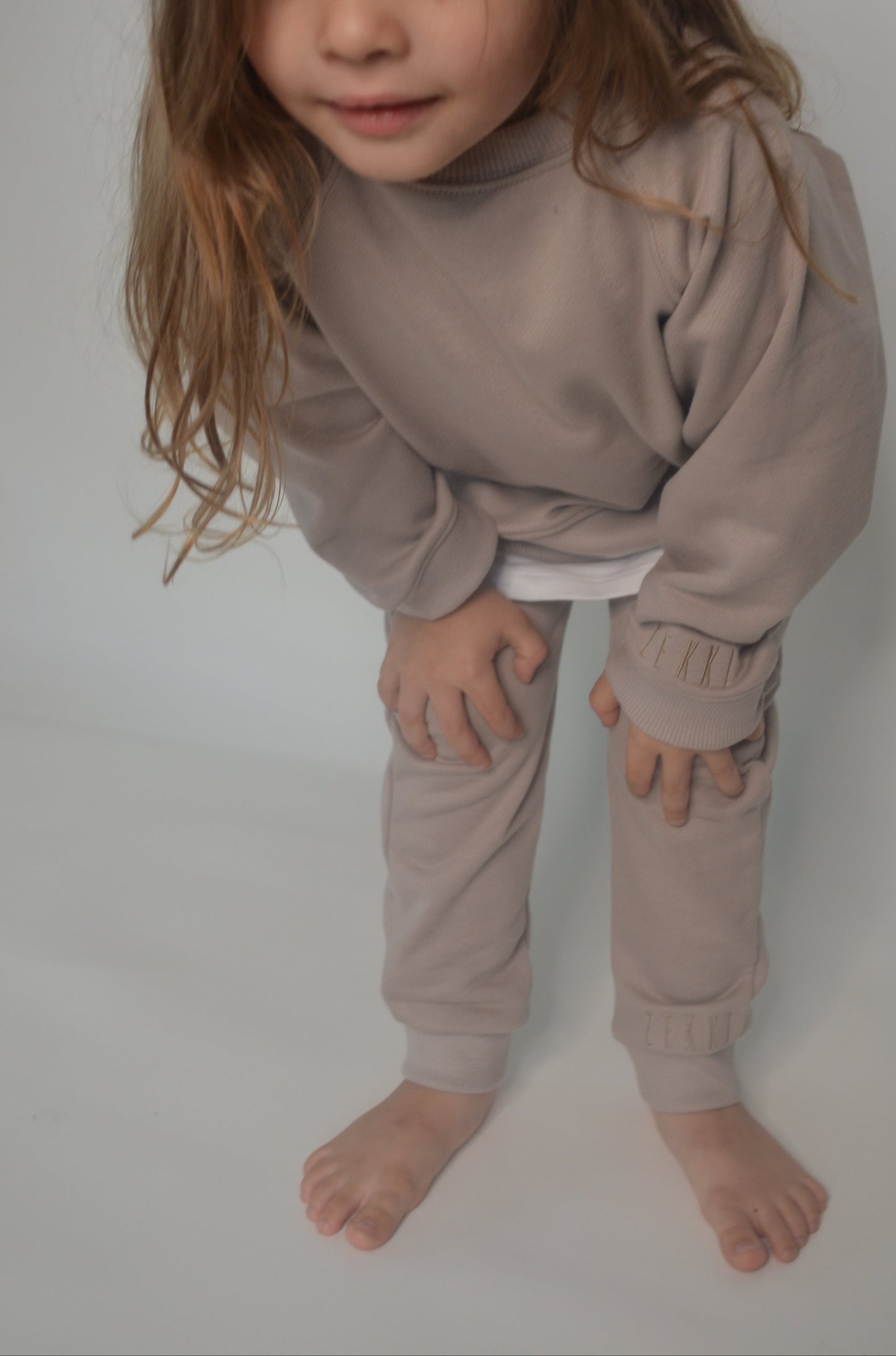 Smokey colour French Terry cotton track pants for children