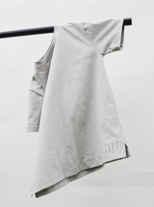 grey colour t-shirt hanging over pole
